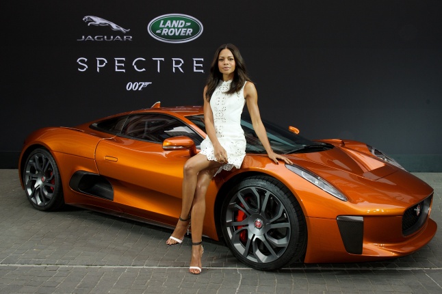 Spectre cast members Naomie Harris  is reunited with Jaguar Land Rover stunt vehicles, including the Jaguar C-X75, from the film ahead of their international debut at the 2015 Frankfurt Auto Show in Frankfurt, Germany